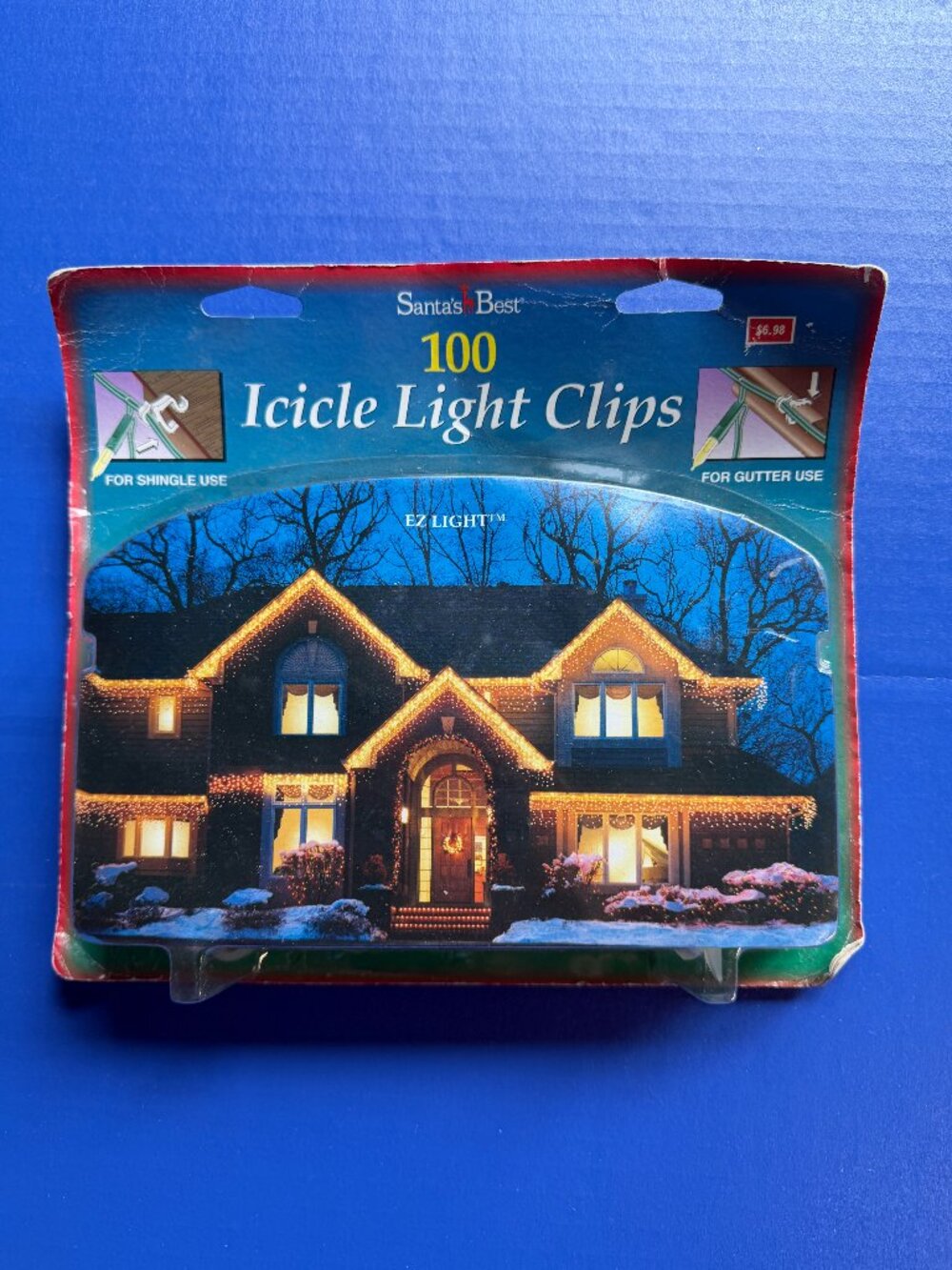 Santas Best 100 Icicle Light Clips Shingle Or Gutter Christmas String Lights NOS